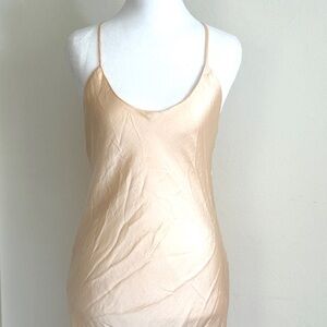 Vintage Stunning Light Peach Silk Slipdress. Size Small/Medium